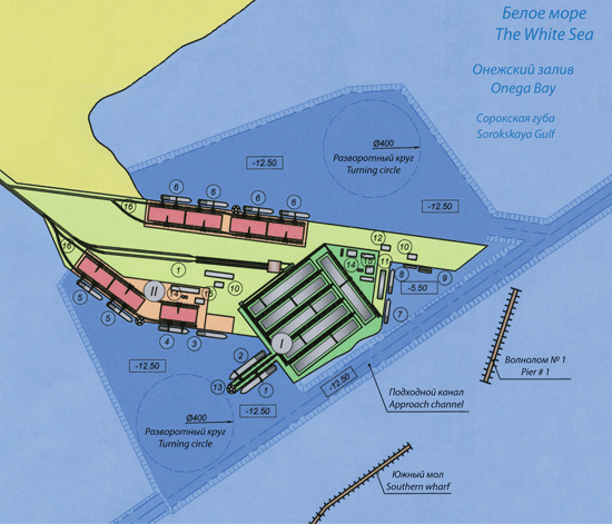 Схема генерального плана морского торгового порта в г.Беломорск